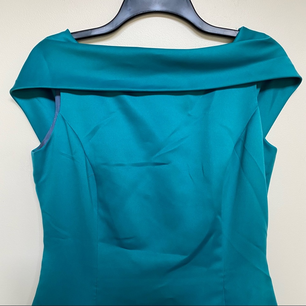 Adrianna Papell Occasions Teal Open Back Formal Dress